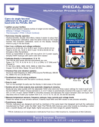 Thumbnail of document Data Sheet - 820 Multifunction Process Calibrator